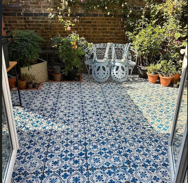 Beginner-Friendly Patio Stencil for Outdoor Floors 'Marbella'