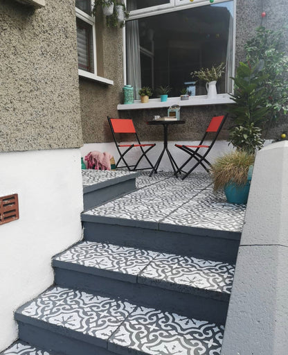 Patio Stencil for Moroccan-Style Concrete Floors 'Seville'