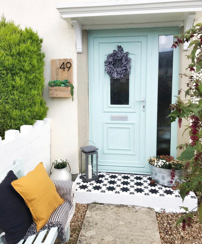 Patio Stencil for Budget-Friendly Patio Makeover 'Leksand'