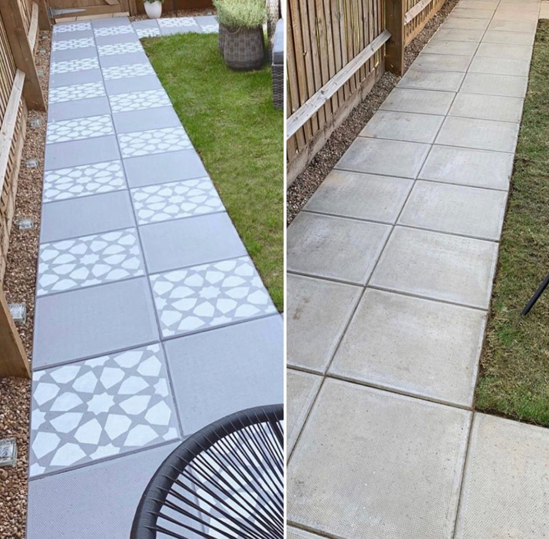 Patio Stencil for Concrete Floor Makeovers 'Amira'