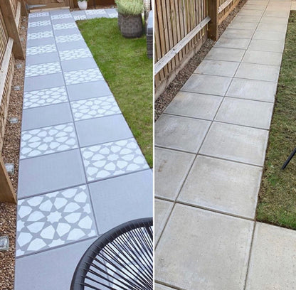 Patio Stencil for Concrete Floor Makeovers 'Amira'