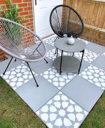Patio Stencil for Concrete Floor Makeovers 'Amira'