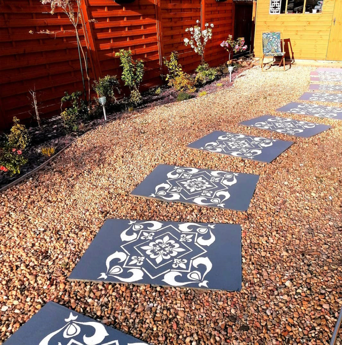 Patio Stencil to Transform Concrete for Less 'Cassis'