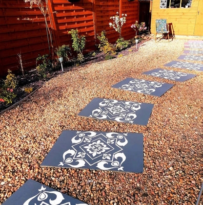 Patio Stencil to Transform Concrete for Less 'Cassis'