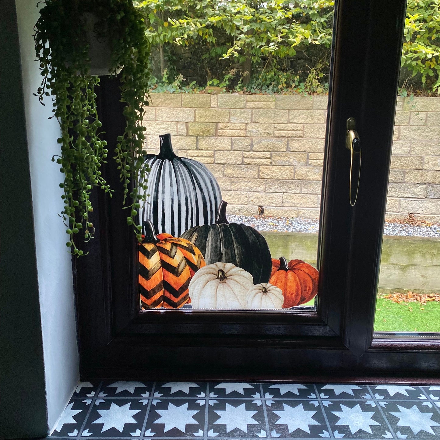 2pk Halloween Pumpkins Window Decal Corners