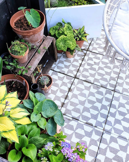 Geometric Outdoor Patio Stencil for Concrete & Slabs 'Safi'