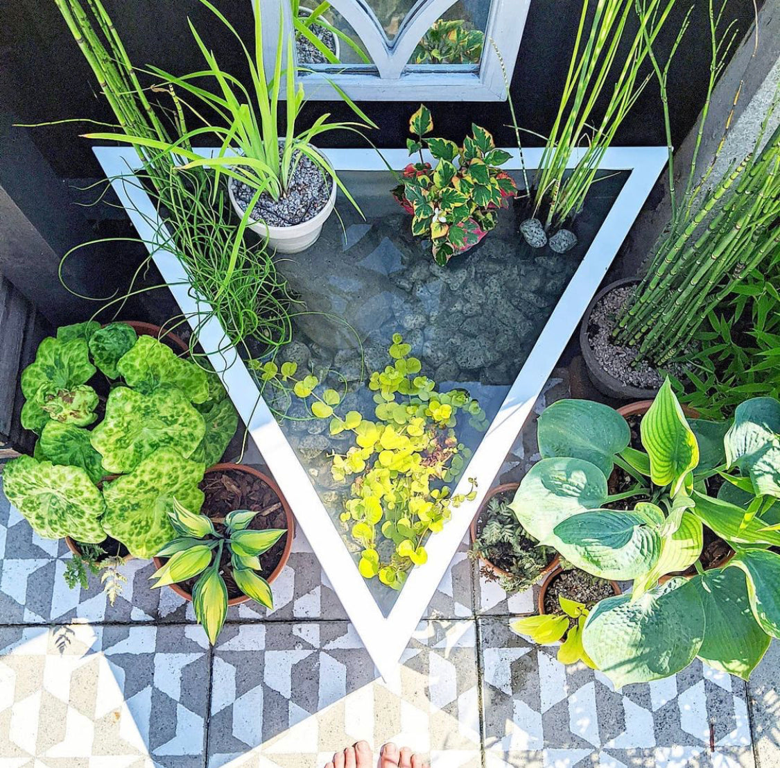 Geometric Outdoor Patio Stencil for Concrete & Slabs 'Safi'