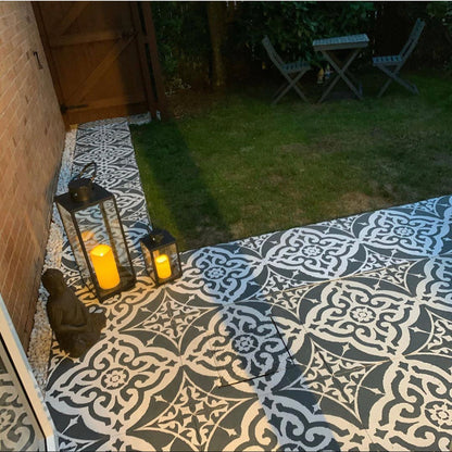 Turin Patio Stencil - Square Slabs