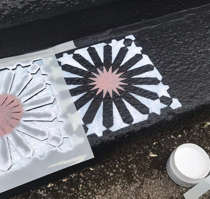 Patio Stencil for Concrete Floor Makeovers 'Midelt'