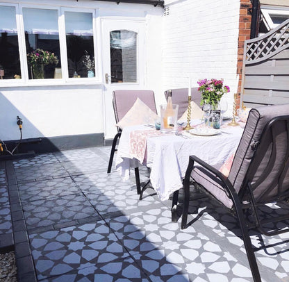 Patio Stencil for Concrete Floor Makeovers 'Amira'
