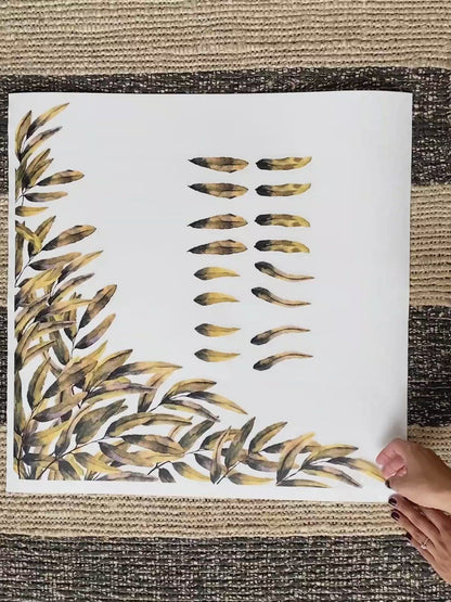 2x Autumn Leaves Corner Window Decals (3)