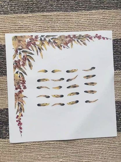 2x Autumn Leaves Window Corner Clings (4)