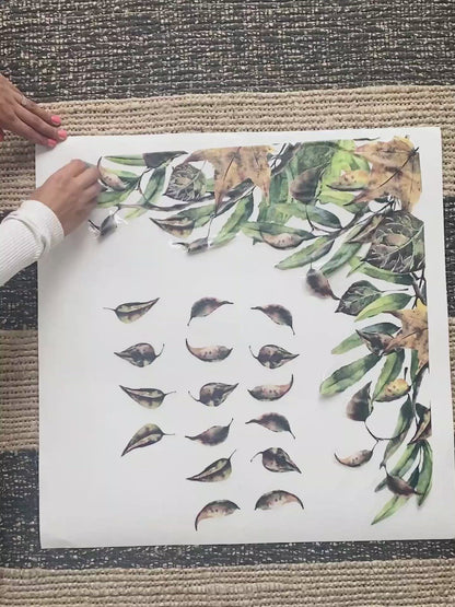 2x Autumn Leaves Window Corner Clings (1)