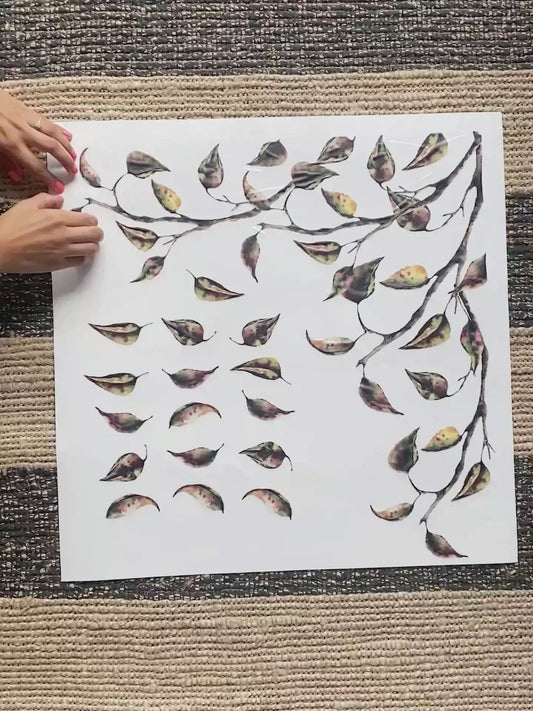 2x Autumn Leaves Decal Corners (2)