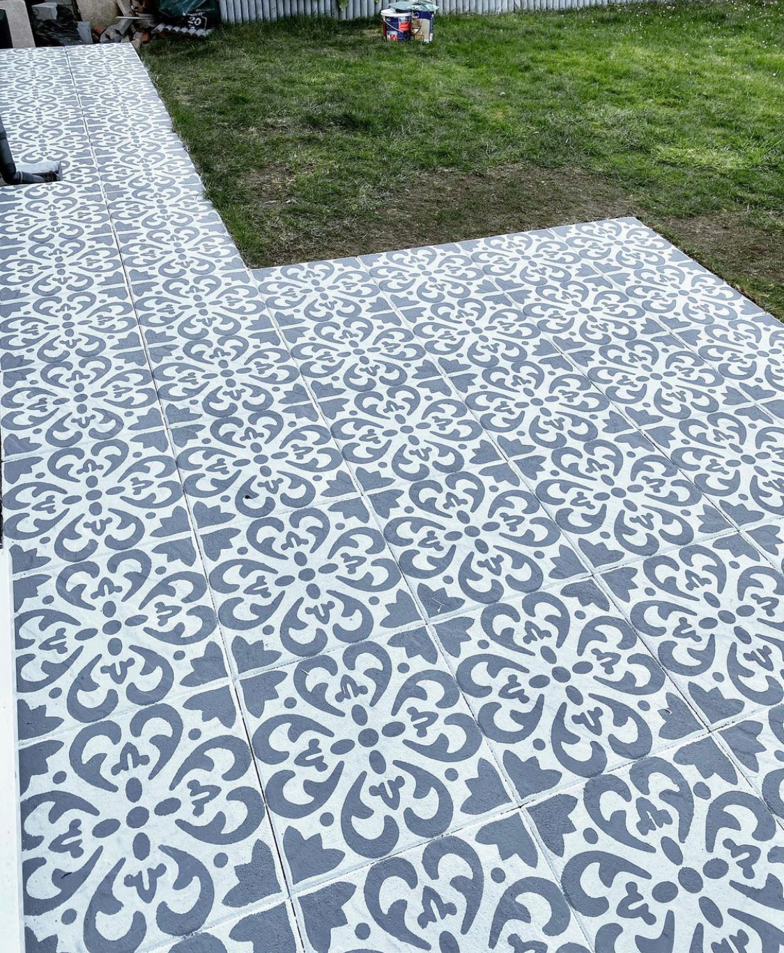 Tangier Patio Stencil - Square Slabs