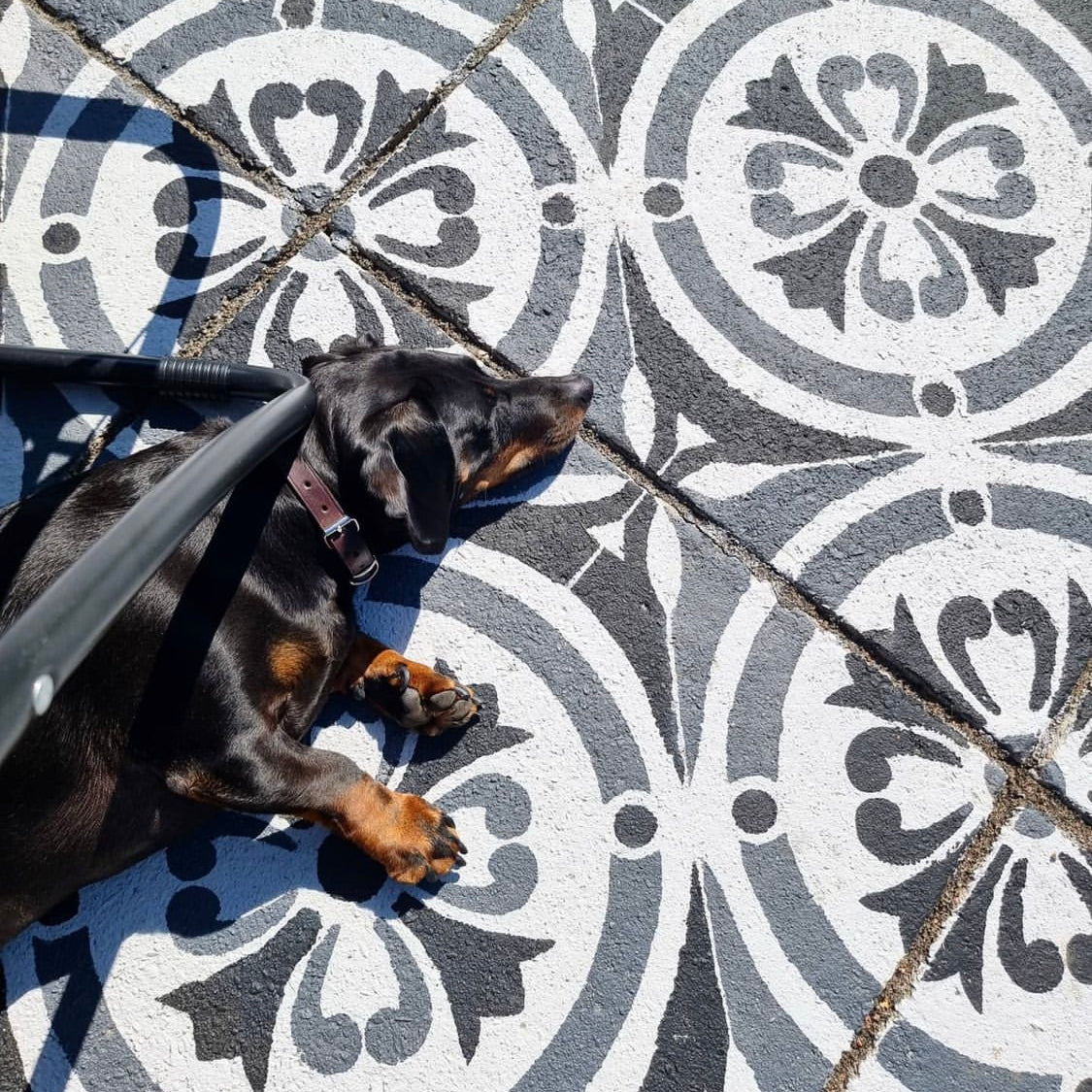 Patio Stencil for Budget-Friendly Patio Makeover 'Canterbury'