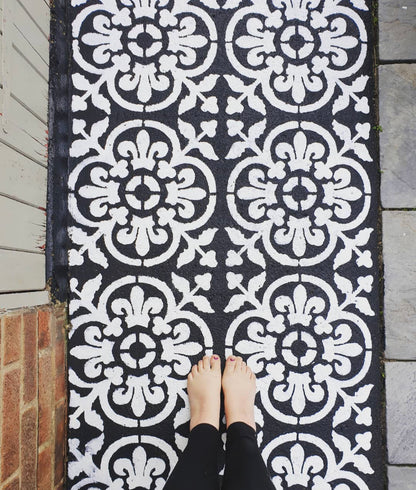 Patio Stencil for DIY Outdoor Tile Effect 'Valencia'