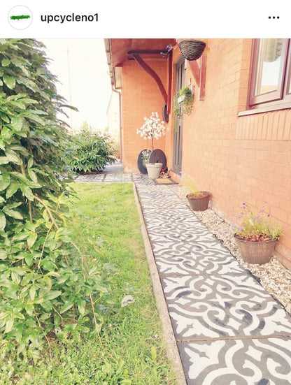 Patio Stencil for Moroccan-Style Concrete Floors 'Seville'
