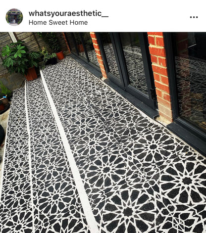 Patio Stencil for Concrete Floor Makeovers 'Zagora'