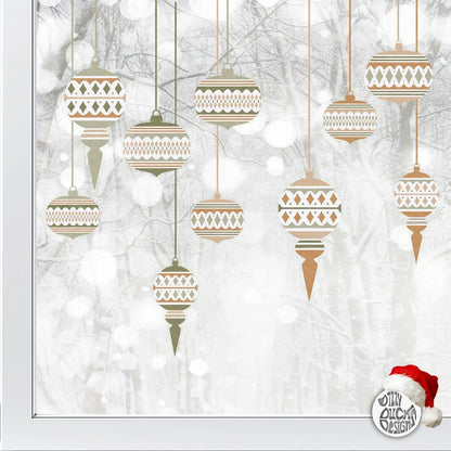 Decal 10 Moroccan Christmas Bauble Window Decals - Boho Dizzy Duck Designs