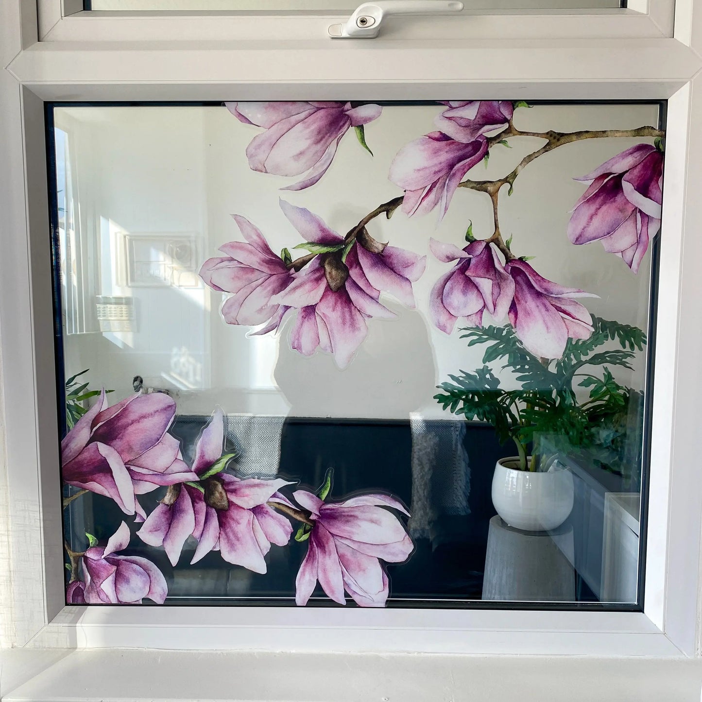 Decal 2x Pink Magnolias Window Decal Corners Dizzy Duck Designs