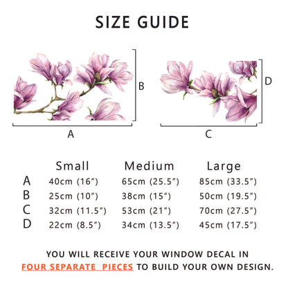 Decal 2x Pink Magnolias Window Decal Corners Dizzy Duck Designs