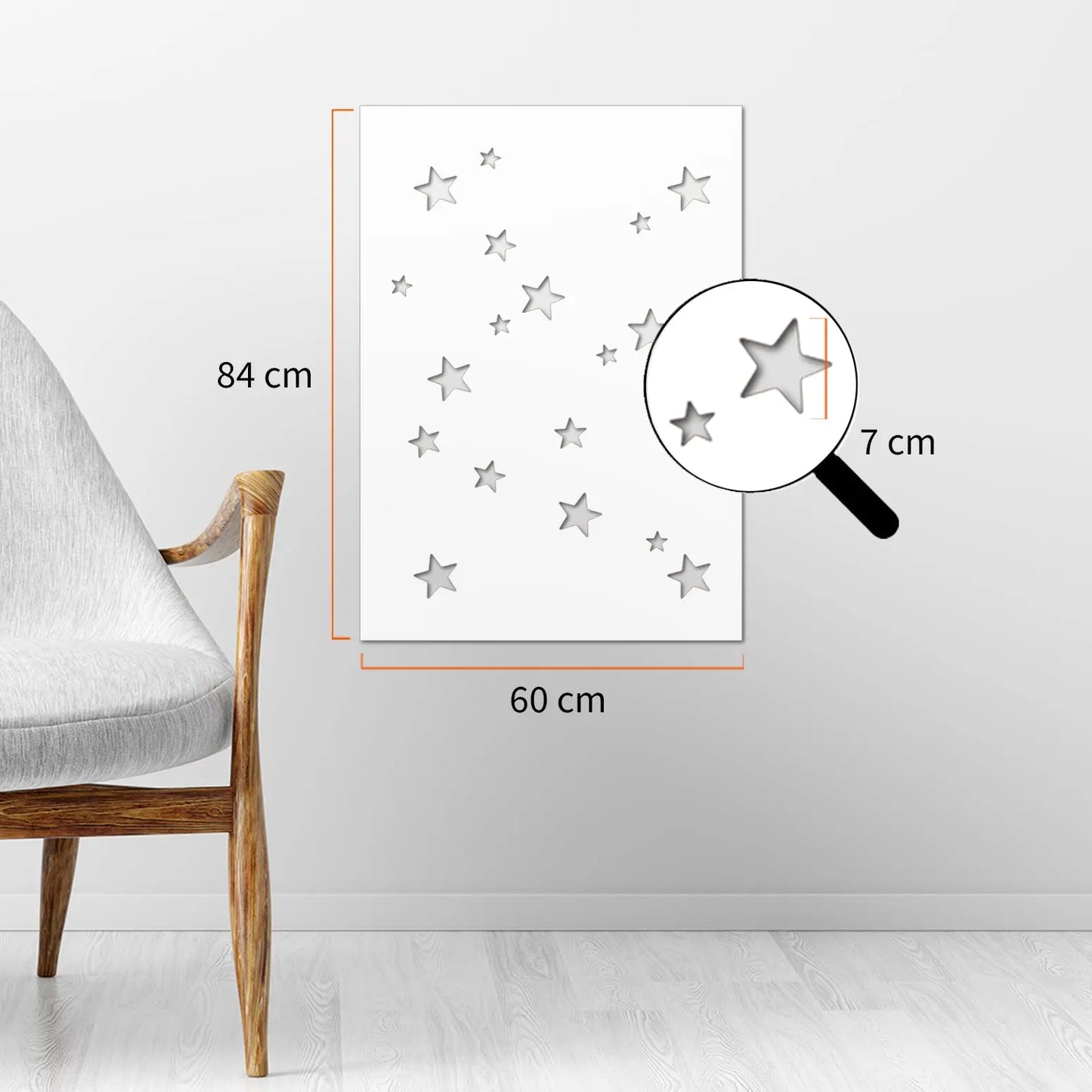 Stencil 5-POINT STAR CLUSTER Wall & Furniture Stencil Dizzy Duck Designs