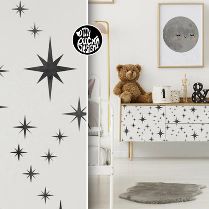Stencil 8-POINT STAR CLUSTER Furniture Stencil Dizzy Duck Designs