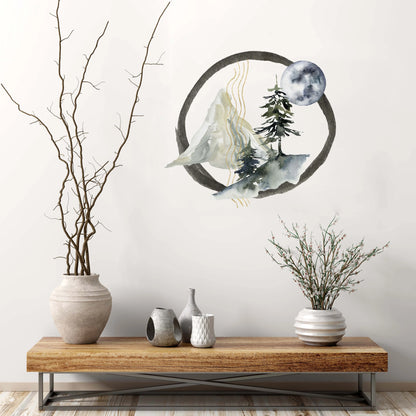 Wall Decal Abstract Circle Mountain Wall Decal Dizzy Duck Designs