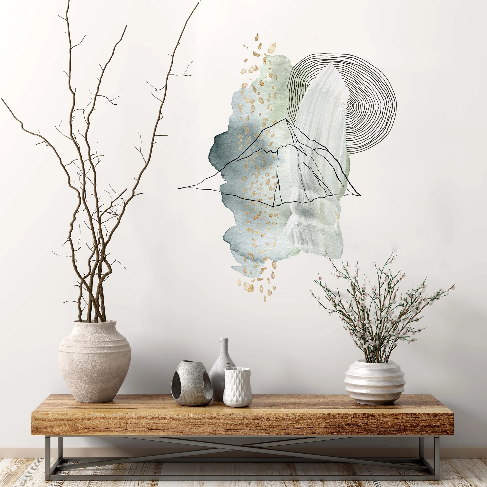 Wall Decal Abstract Line Mountain Wall Decal Dizzy Duck Designs