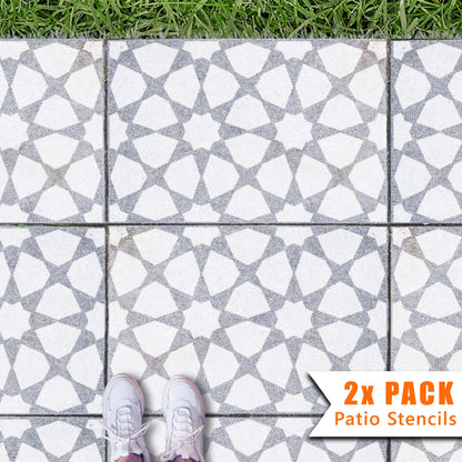 Stencil Amira Patio Stencil - Rectangle Slabs Dizzy Duck Designs