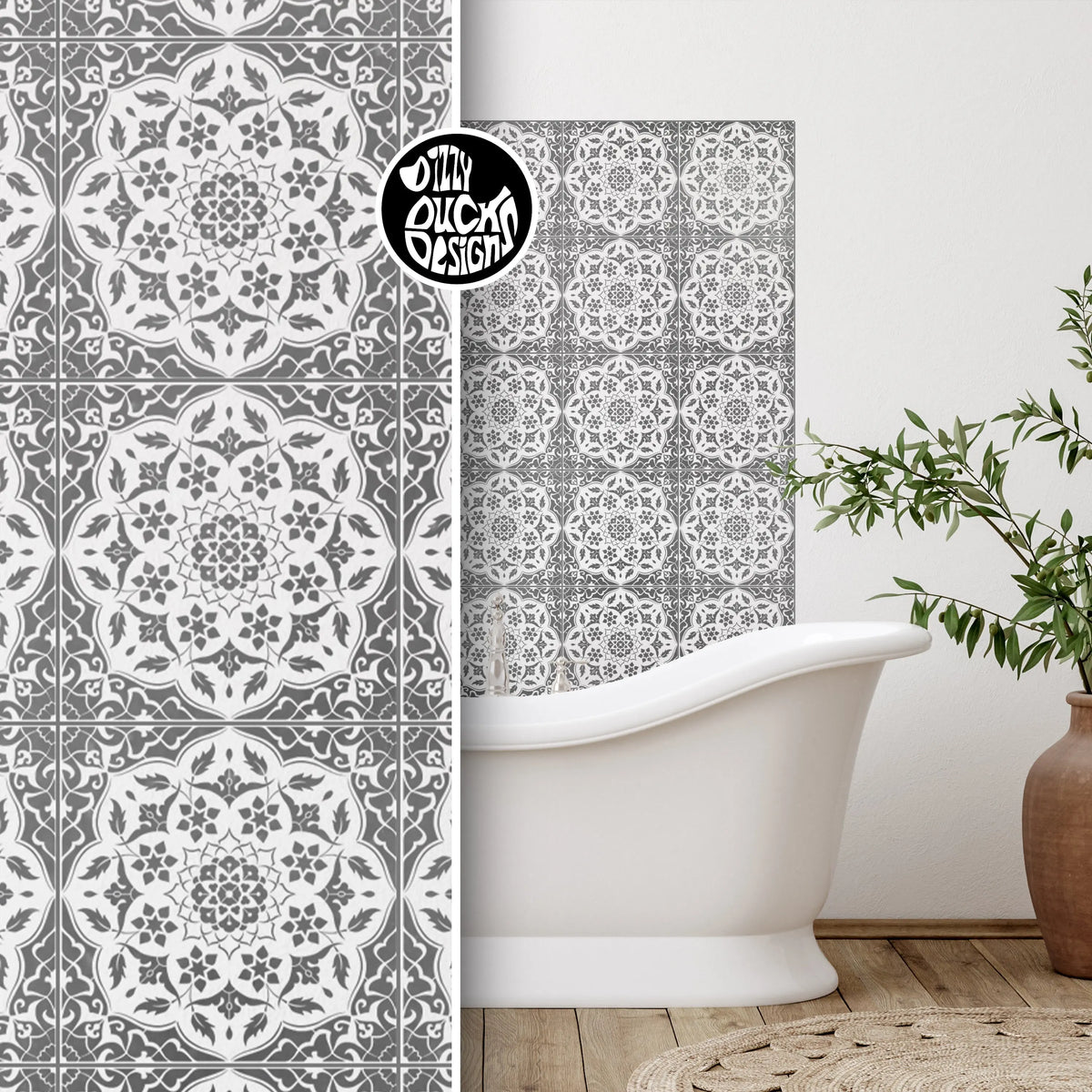 Azar Faux Tile Stencil
