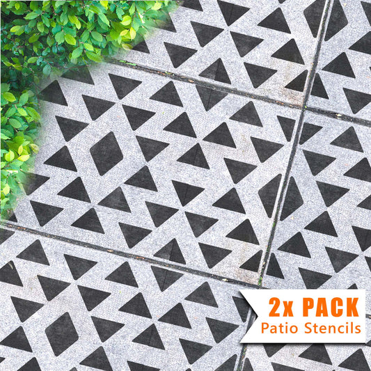 Stencil Aztec Patio Stencil - Rectangle Slabs Dizzy Duck Designs