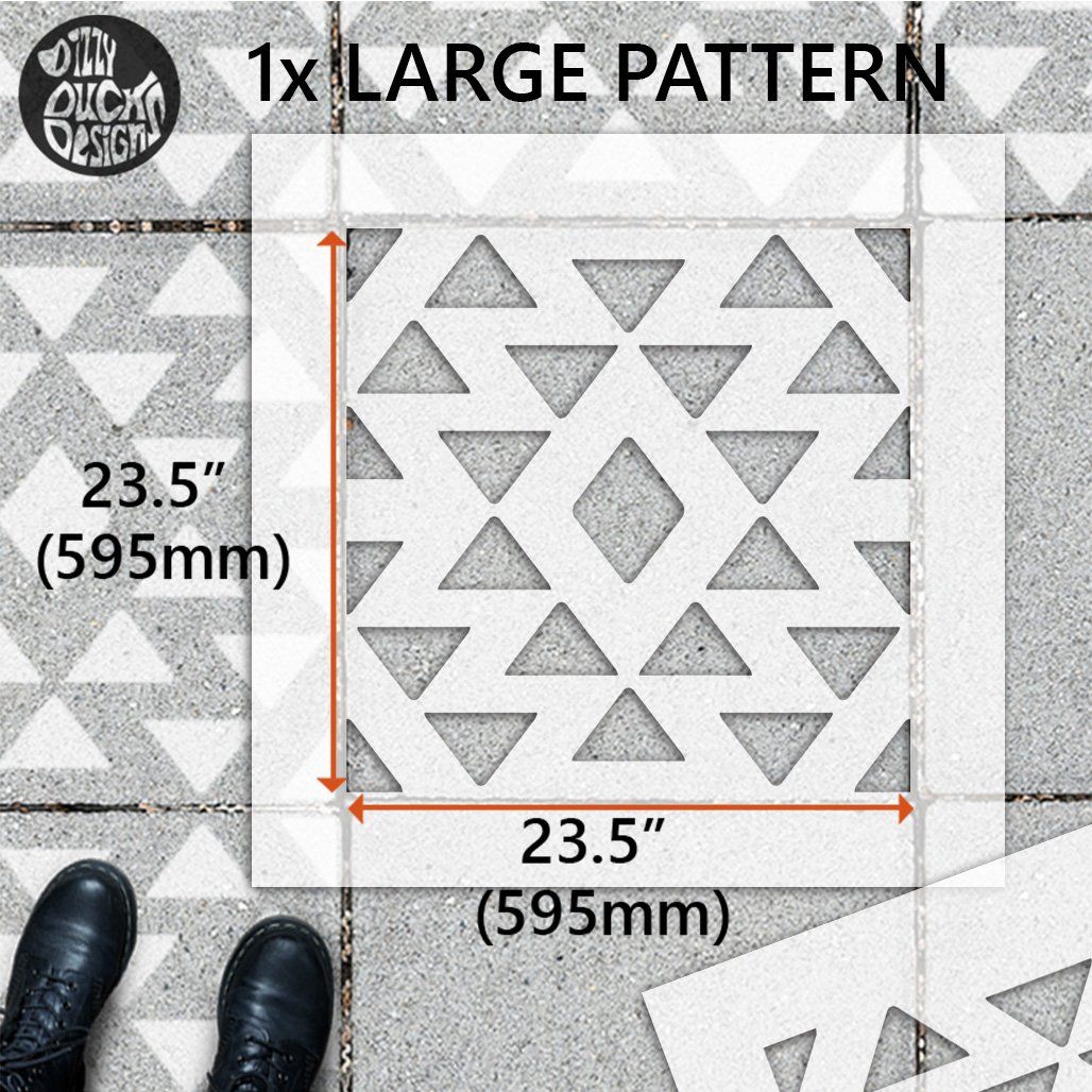 Aztec Patio Stencil - Square Slabs – Dizzy Duck Designs