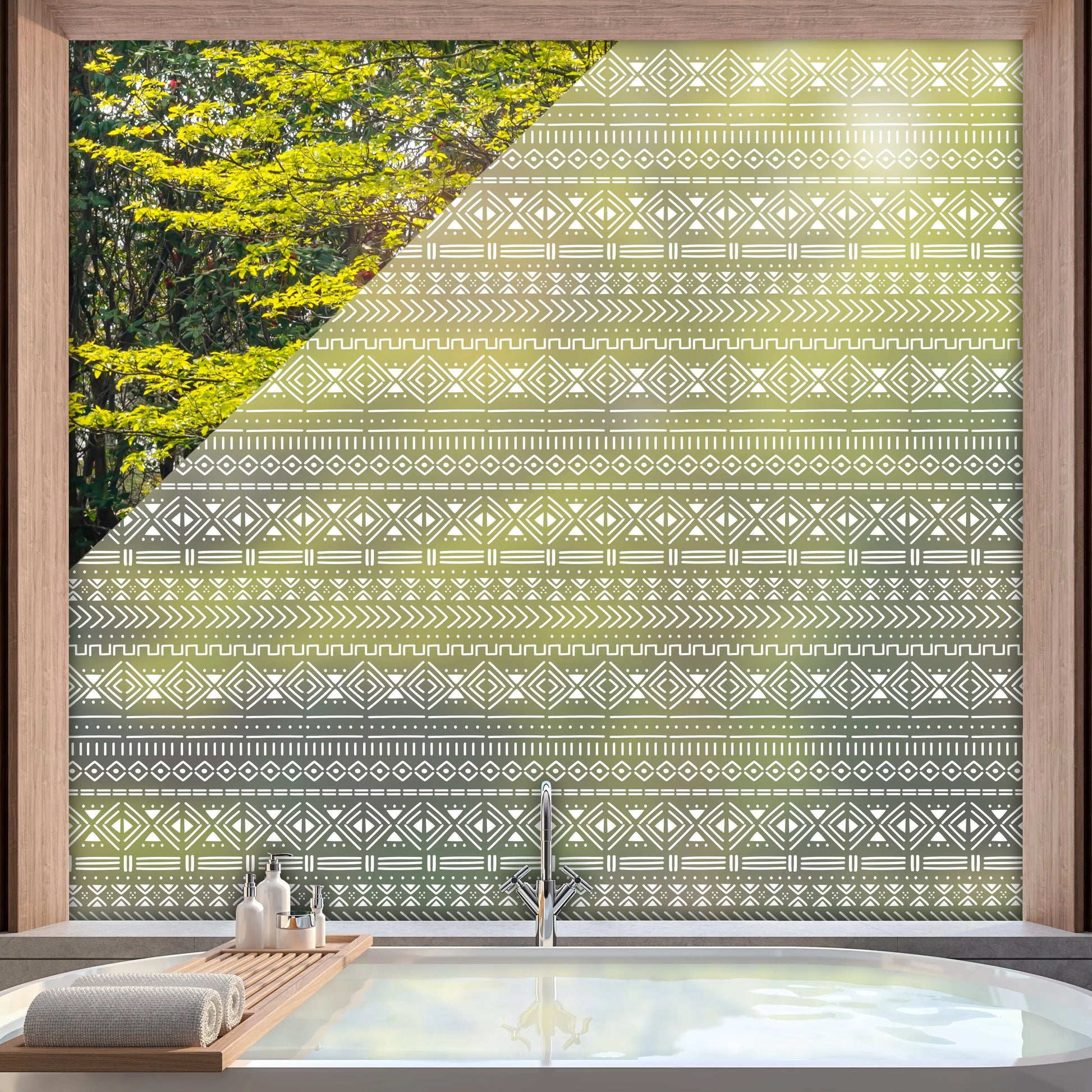  Bamako Frosted Window Privacy Panel Dizzy Duck Designs