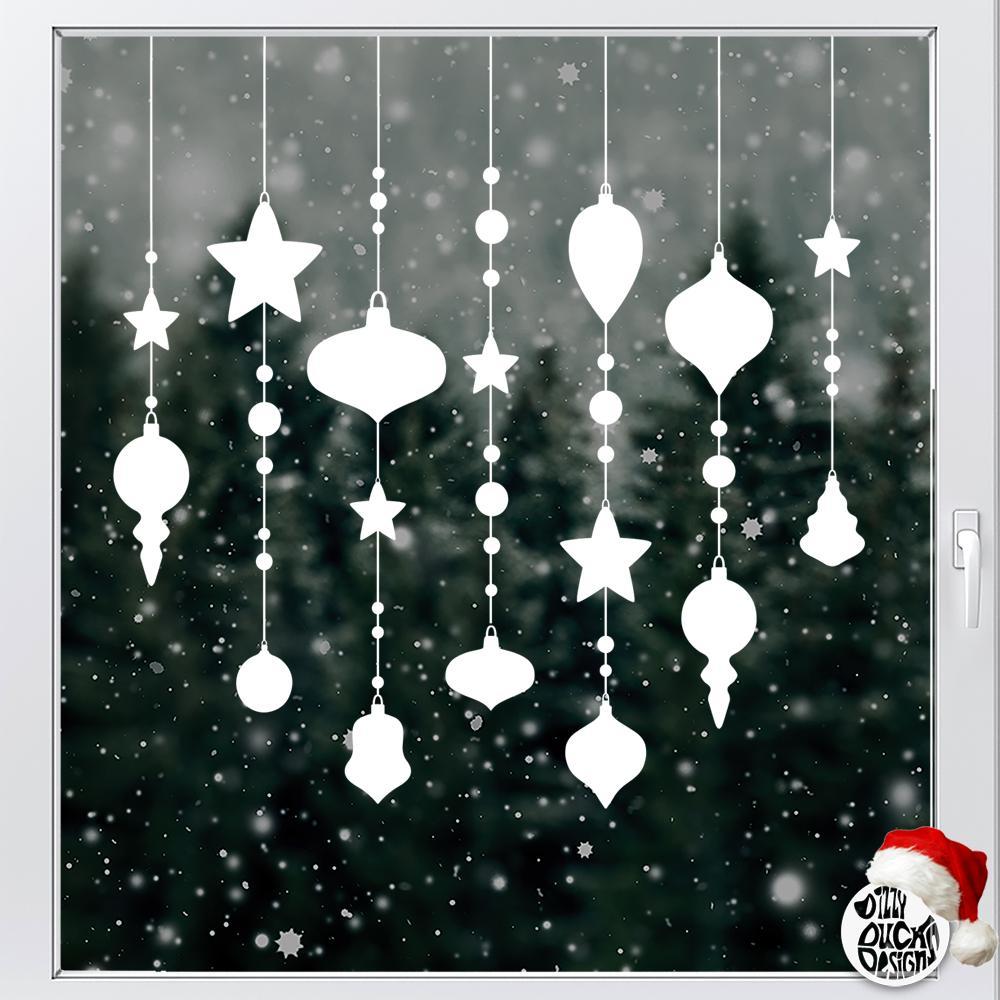 Decal Bauble Christmas Window Decal Panel Dizzy Duck Designs