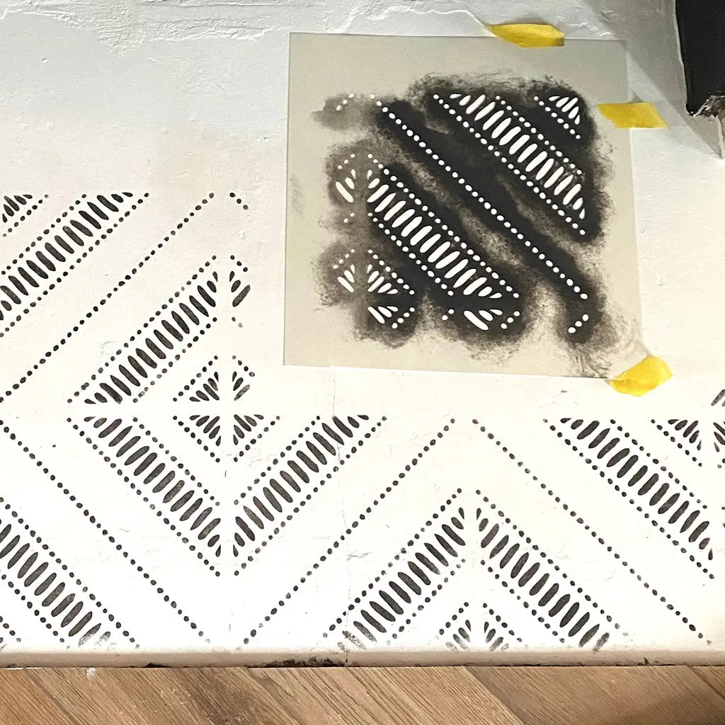 Stencil Bisira Faux-Tile Stencil Dizzy Duck Designs