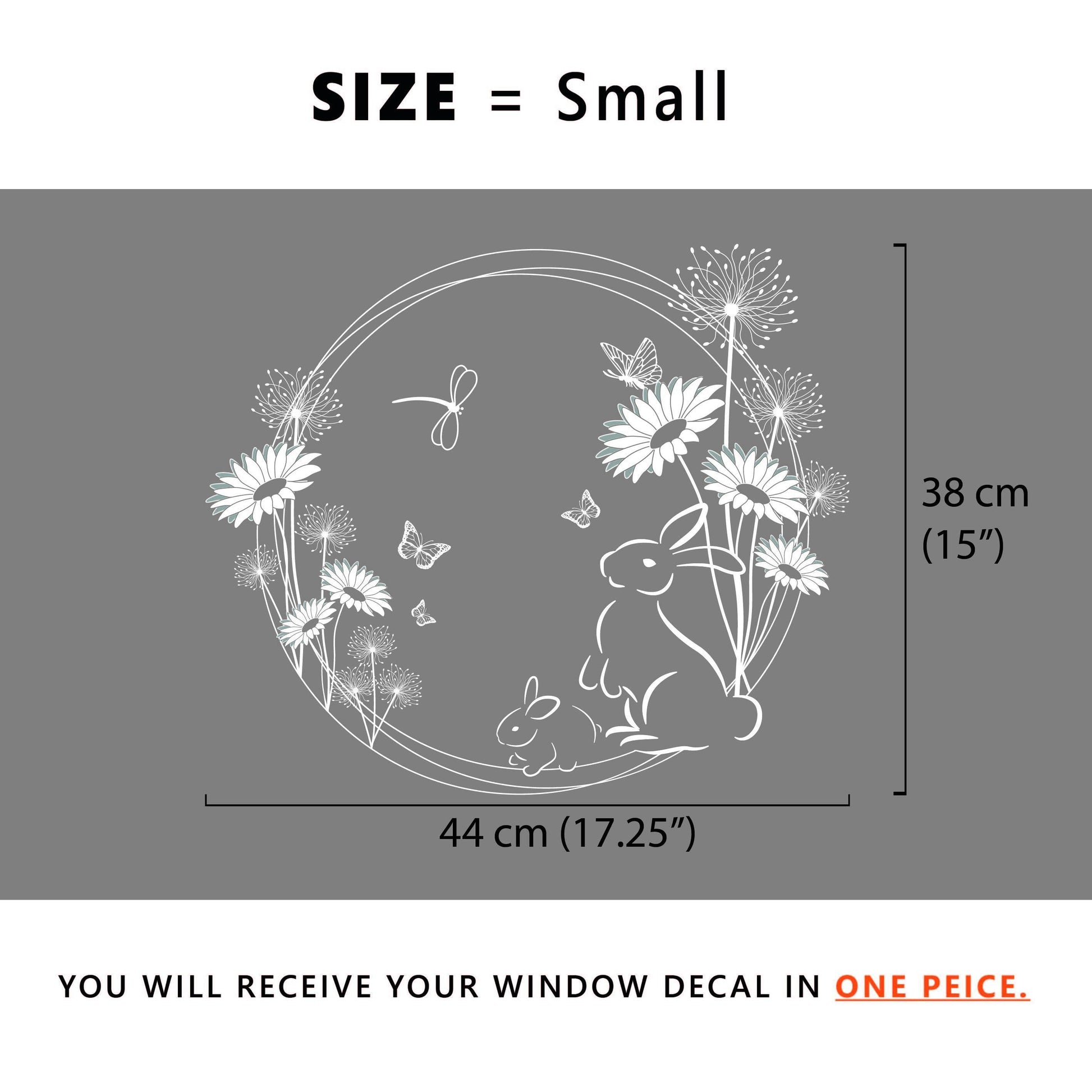 Decal Bunny Meadow Ring Window Decal Dizzy Duck Designs