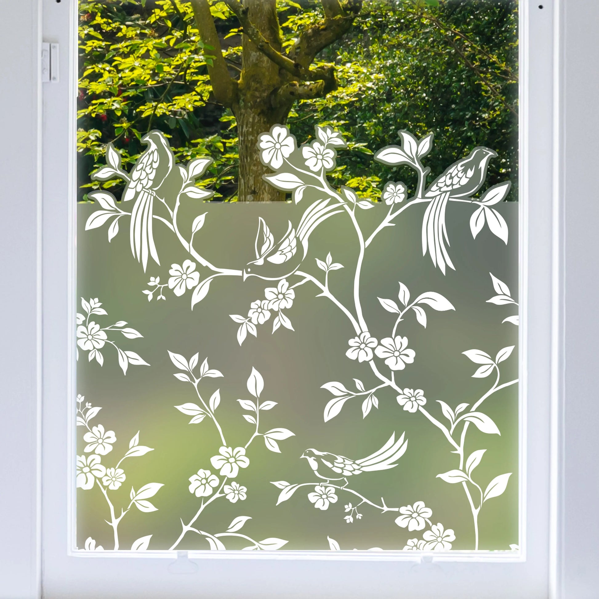 Privacy Window Chinoiserie Frosted Window Privacy Border Dizzy Duck Designs
