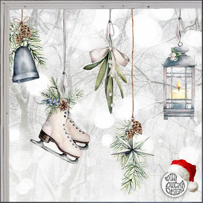 Decal Christmas Bauble Window Decals - White Dizzy Duck Designs