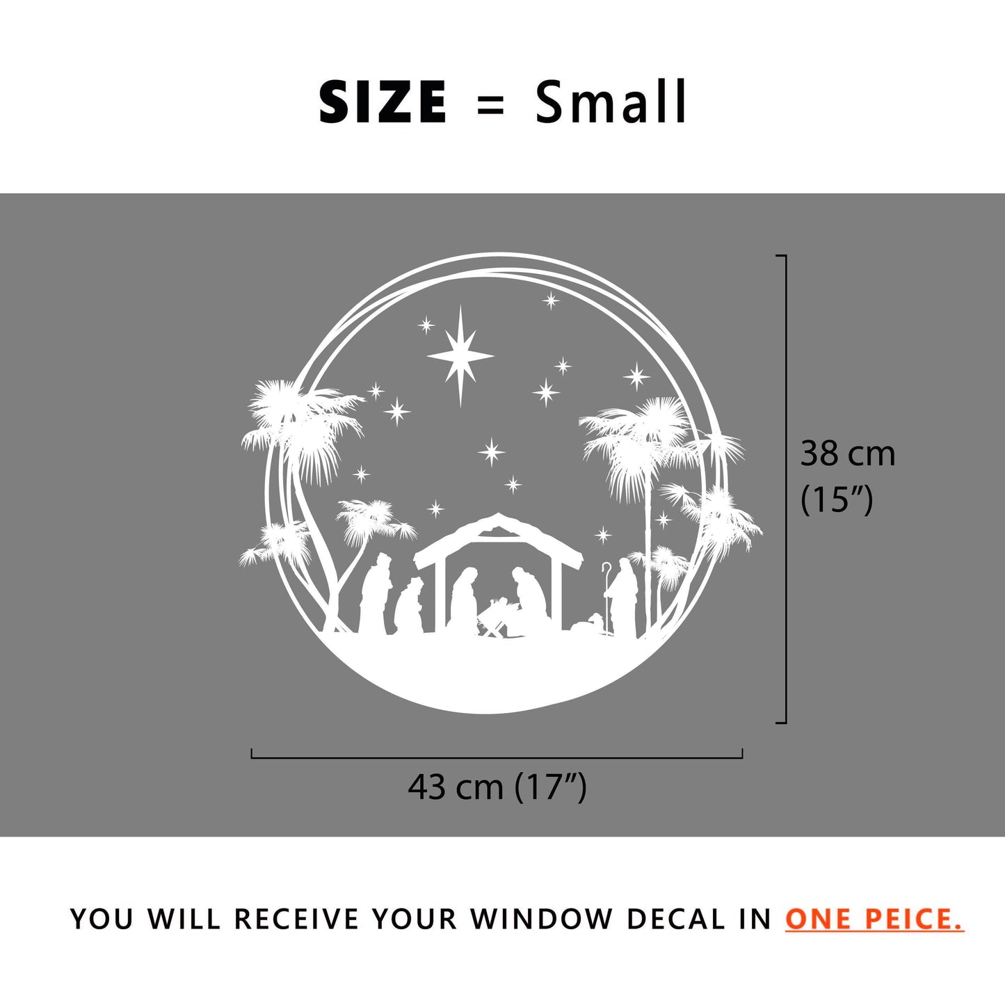 Decal Christmas Nativity Ring Window Decal Dizzy Duck Designs