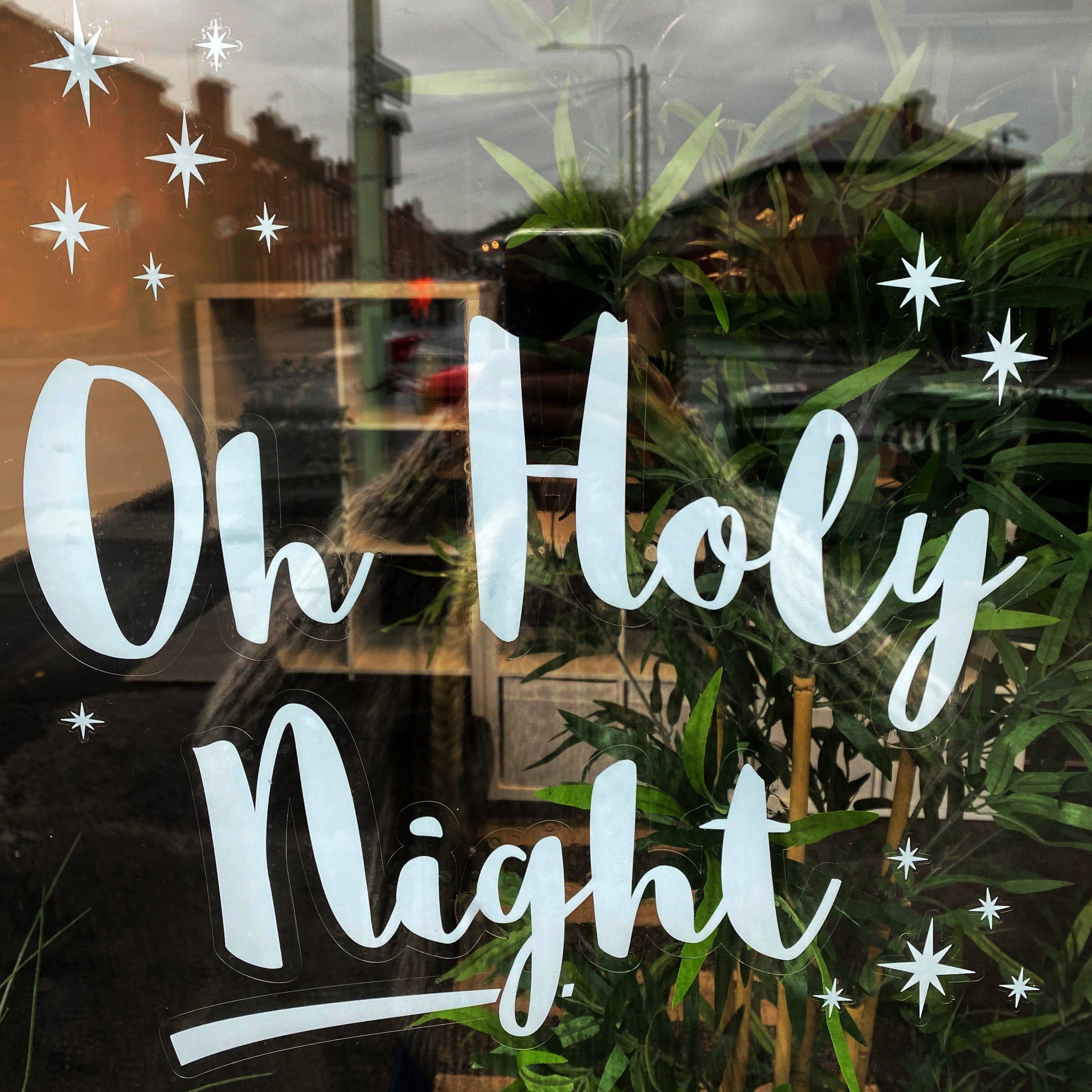 Decal Christmas Oh Holy Night Window Decal Dizzy Duck Designs