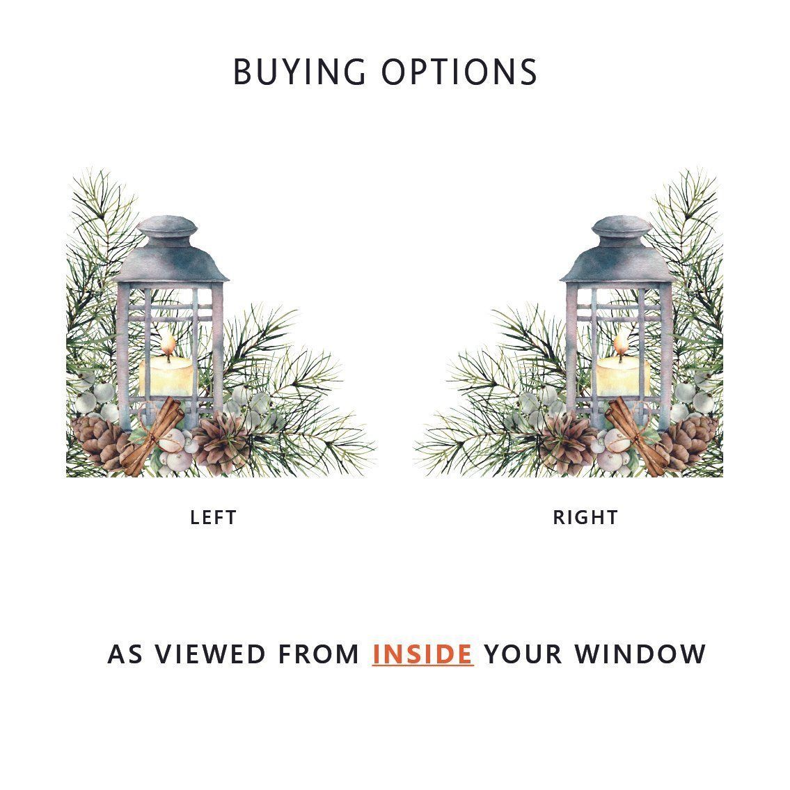Decal Christmas Pine Lantern Corner Shop Window Decal Dizzy Duck Designs