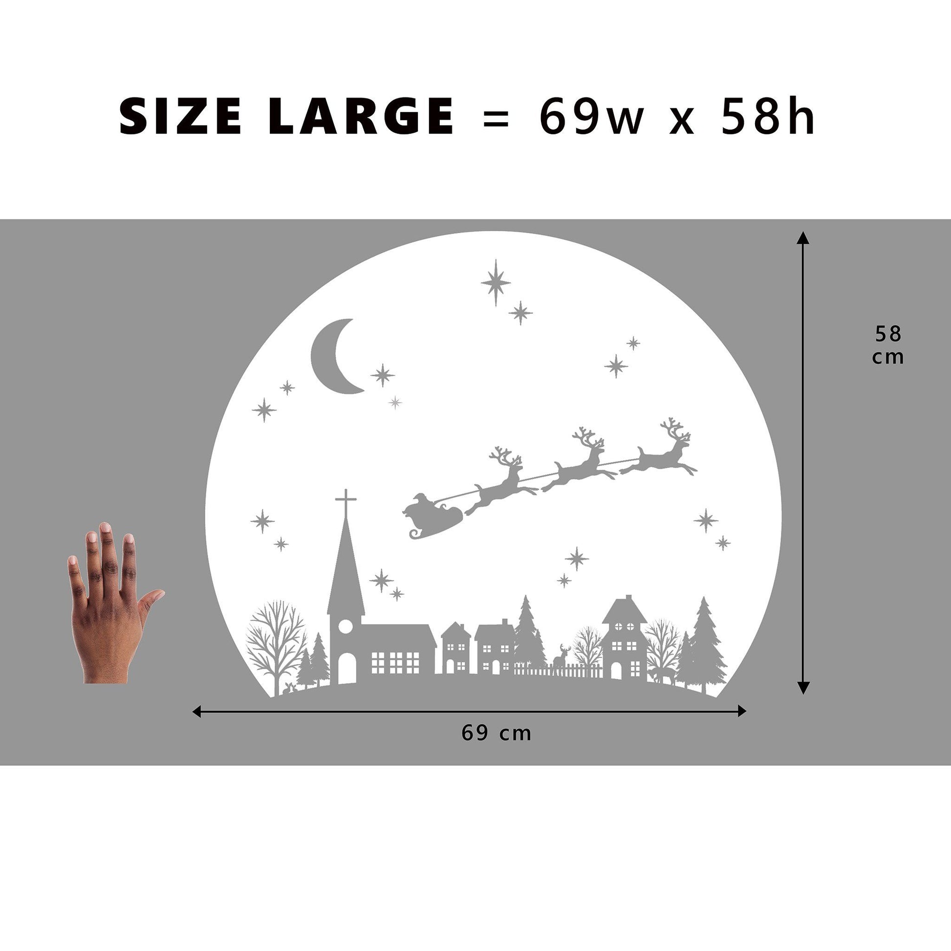 Decal Christmas Village Circle Window Decal - White Dizzy Duck Designs