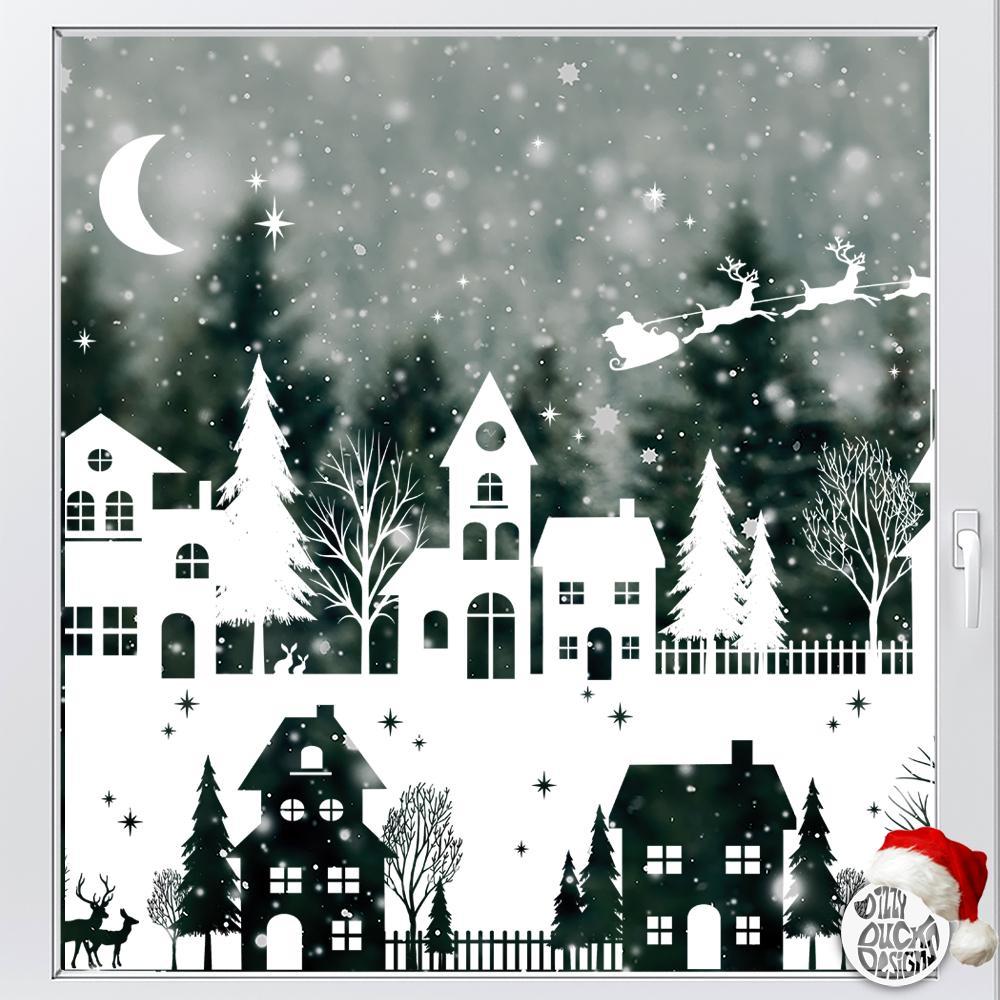 Christmas Village Window Decal