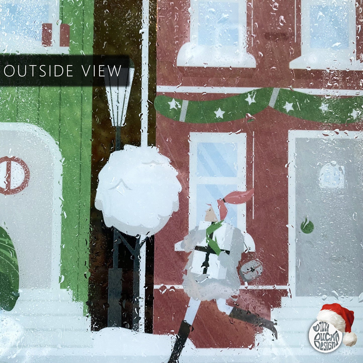 Decal Christmas Winter City Border Window Decal Dizzy Duck Designs