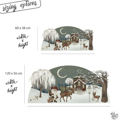 Decal Copy of Father Christmas Winter Scene Window Decal Dizzy Duck Designs