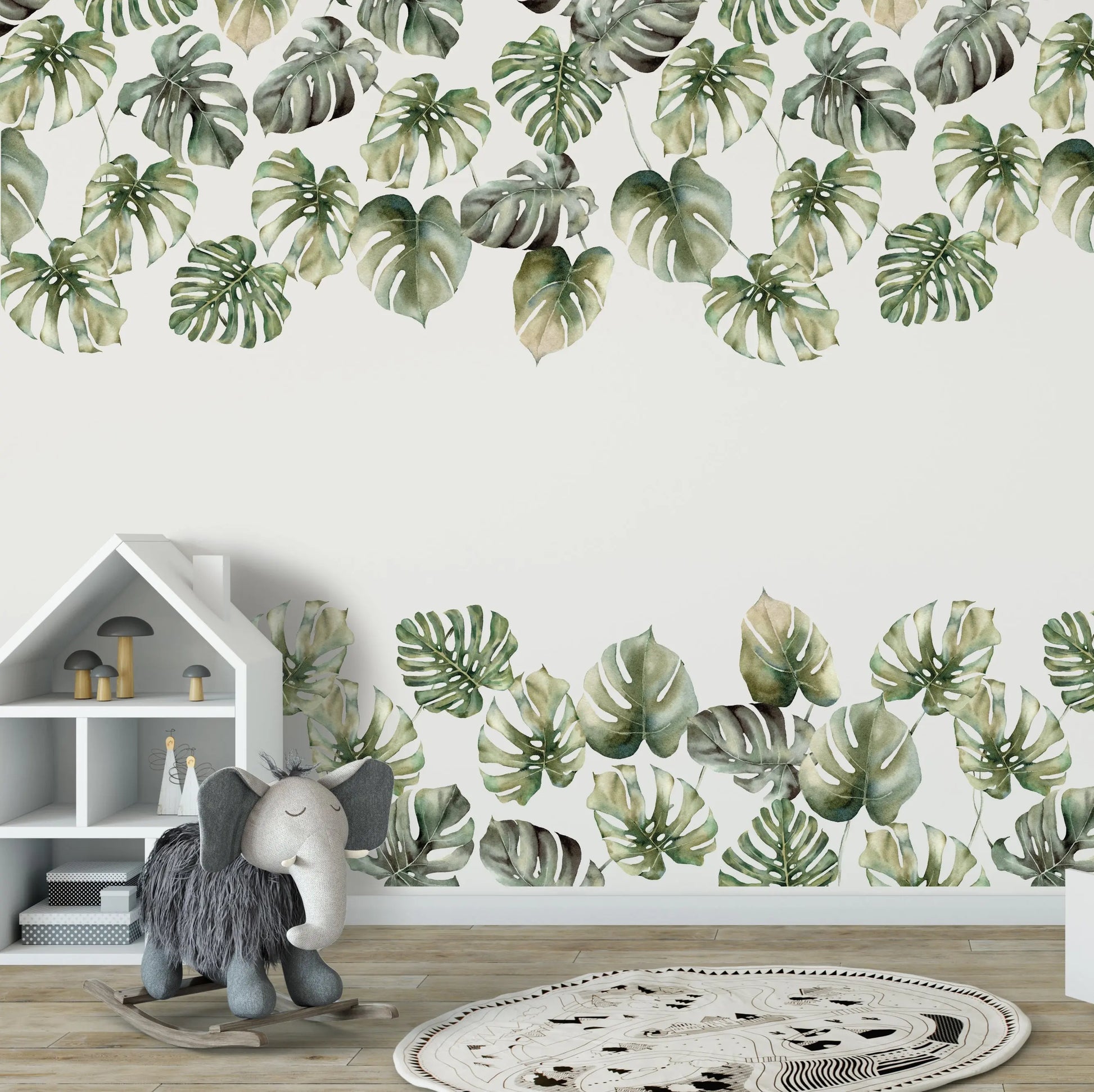 monstera border design Monstera Leaf Wall Decal Border – Dizzy Duck Designs