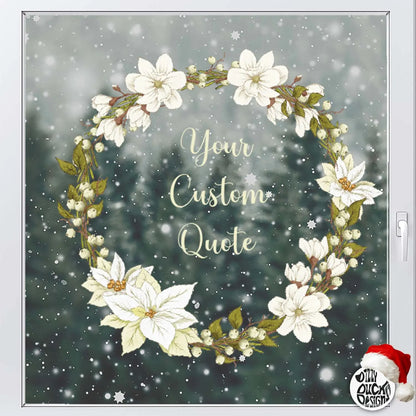 Decal Custom Quote Winter White Berry Wreath Dizzy Duck Designs
