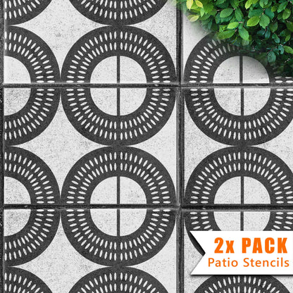 Stencil Desert Sands Patio Stencil - Rectangle Slabs Dizzy Duck Designs